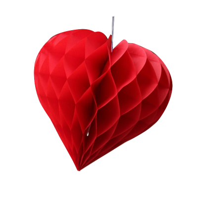 Hanging Tissue Paper honeycomb heart shape