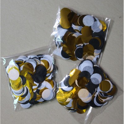 White ,Black and Gold tissue circle confetti wholesale