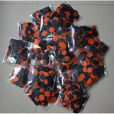 Orange and black tissue circle confetti wholesale