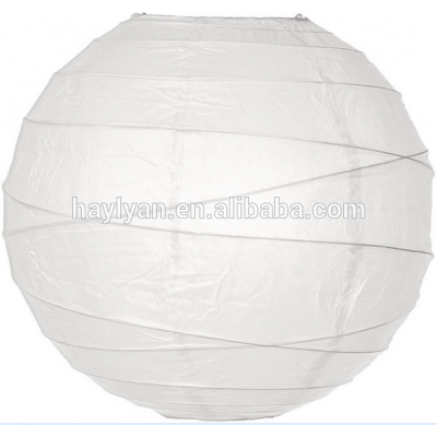 White Irregular ribbed round paper lanterns