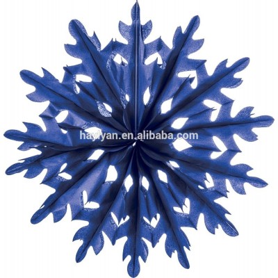 Wholesale 14inch paper decorations tissue paper fans blue color party supply