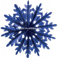 Wholesale 14inch paper decorations tissue paper fans blue color party supply